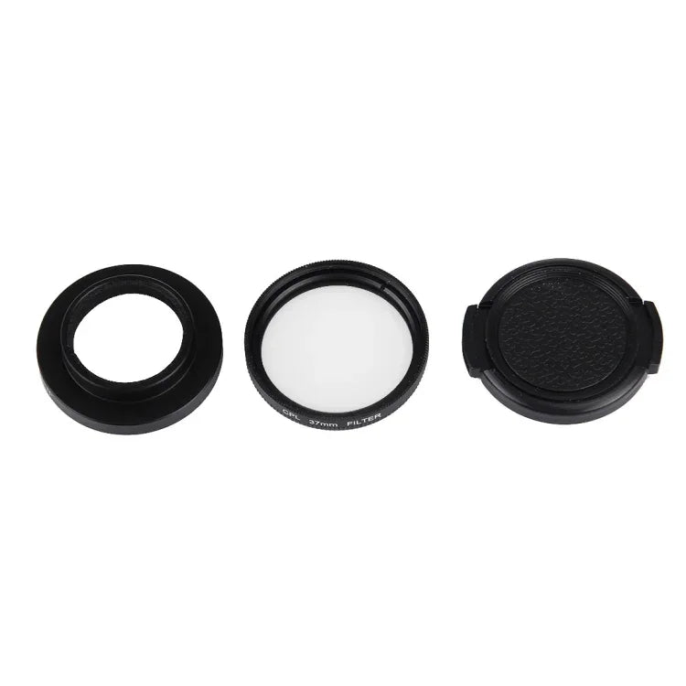 JUNESTAR pour caméra d'action sport 4K Xiaomi Xiaoyi Yi II : filtre CPL professionnel 37 mm + capuchon de protection d'objectif.