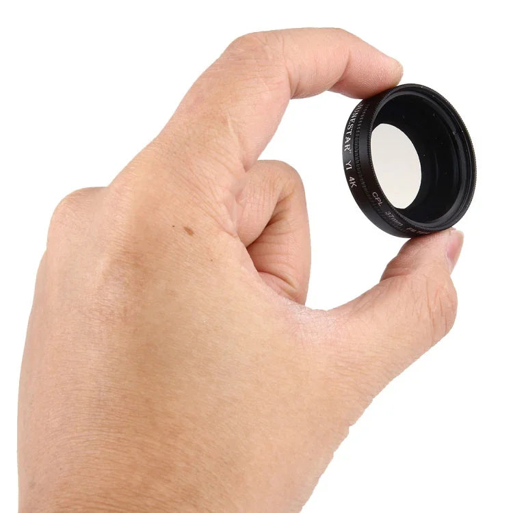 JUNESTAR pour caméra d'action sport 4K Xiaomi Xiaoyi Yi II : filtre CPL professionnel 37 mm + capuchon de protection d'objectif.