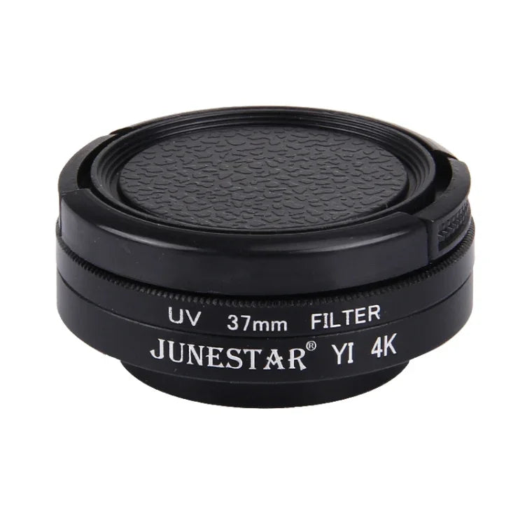 JUNESTAR pour caméra d'action sport 4K Xiaomi Xiaoyi Yi II : filtre UV professionnel 37 mm + capuchon de protection d'objectif.