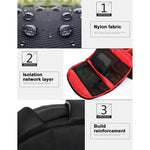 Sac à dos portable INDEPMAN DL-B012 pour appareils photo et accessoires de sport outdoor, compatible avec GoPro, SJCAM, Nikon, Canon, Xiaomi Xiaoyi YI. Dimensions : 27,5 × 12,5 × 34 cm.