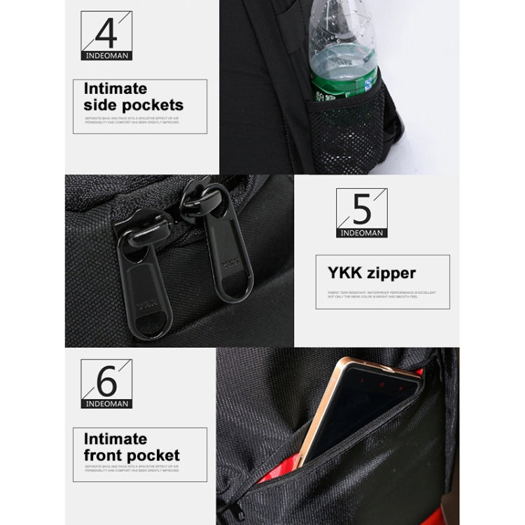 Sac à dos portable INDEPMAN DL-B012 pour appareils photo et accessoires de sport outdoor, compatible avec GoPro, SJCAM, Nikon, Canon, Xiaomi Xiaoyi YI. Dimensions : 27,5 × 12,5 × 34 cm.