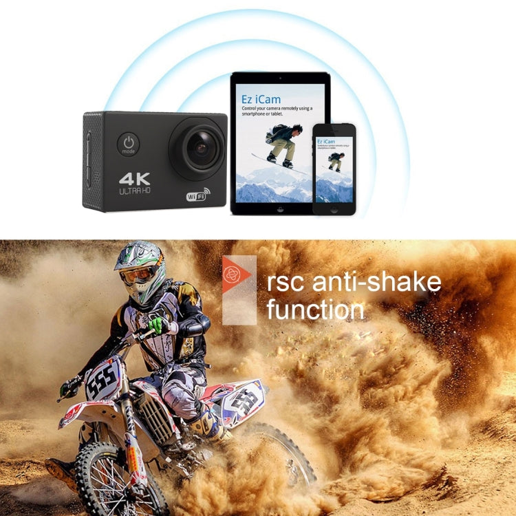 Caméra d'action sport F60 écran 2,0 pouces grand angle 170 degrés WiFi avec boîtier étanche, support carte Micro SD 64 Go, F60 (Jaune), F60 (Blanc), F60 (Argent), F60 (Magenta), F60 (Bleu), F60 (Or), F60 (Noir)