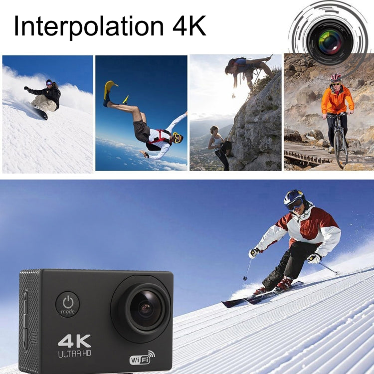Caméra d'action sport F60 écran 2,0 pouces grand angle 170 degrés WiFi avec boîtier étanche, support carte Micro SD 64 Go, F60 (Jaune), F60 (Blanc), F60 (Argent), F60 (Magenta), F60 (Bleu), F60 (Or), F60 (Noir)