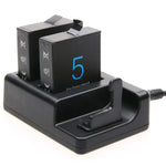 Chargeur double pour batteries + chargeur avec télécommande et câble USB pour GoPro HERO7 Black /6 /5 (AHDBT-501), batteries non incluses.