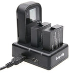 Chargeur double pour batteries + chargeur avec télécommande et câble USB pour GoPro HERO7 Black /6 /5 (AHDBT-501), batteries non incluses.