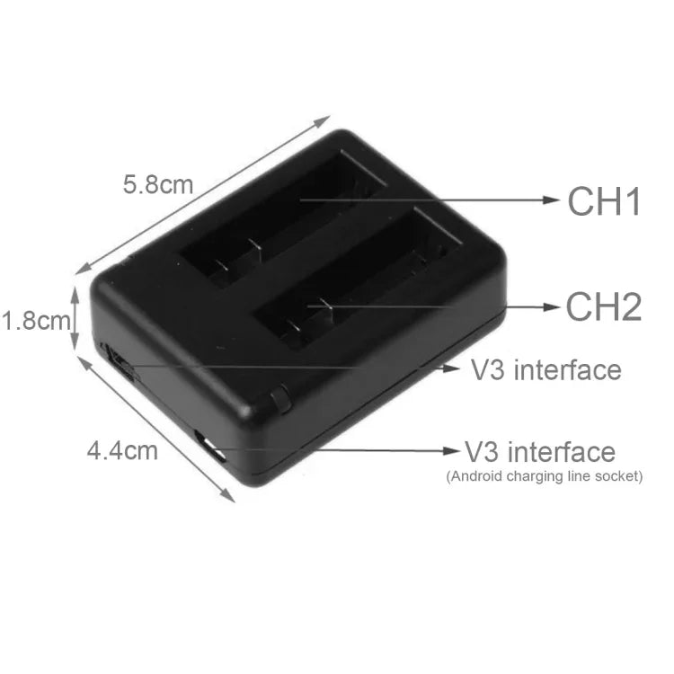 Chargeur double batterie USB BC-AZ16 pour appareil photo numérique Xiaomi Xiaoyi II 4K