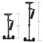 Stabilisateur portatif en aluminium YELANGU S60L 61 cm pour appareils photo reflex numériques et caméscopes
