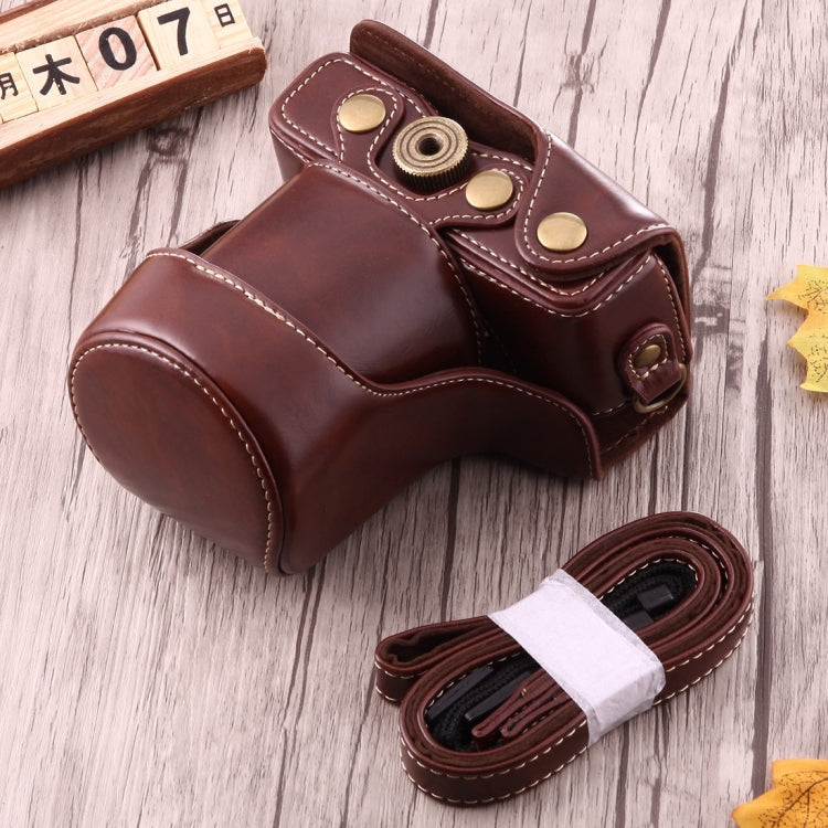 Étui intégral en cuir PU avec bandoulière pour Canon EOS M10