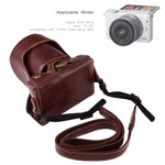 Étui intégral en cuir PU avec bandoulière pour Canon EOS M10