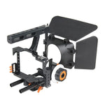 Le kit cage YELANGU YLG1105A A7 comprend un stabilisateur de cage pour caméra vidéo, un système de mise au point et un matte box pour Sony GH4 / A7S / A7 / A7R / A72 / A7RII / A7SII / A6000 / A6500 / A6300 / A7R3 / A7S3 / A7R4.