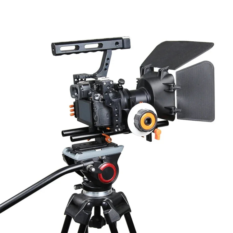 Le kit cage YELANGU YLG1105A A7 comprend un stabilisateur de cage pour caméra vidéo, un système de mise au point et un matte box pour Sony GH4 / A7S / A7 / A7R / A72 / A7RII / A7SII / A6000 / A6500 / A6300 / A7R3 / A7S3 / A7R4.