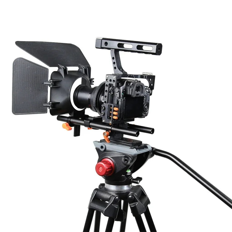 Le kit cage YELANGU YLG1105A A7 comprend un stabilisateur de cage pour caméra vidéo, un système de mise au point et un matte box pour Sony GH4 / A7S / A7 / A7R / A72 / A7RII / A7SII / A6000 / A6500 / A6300 / A7R3 / A7S3 / A7R4.