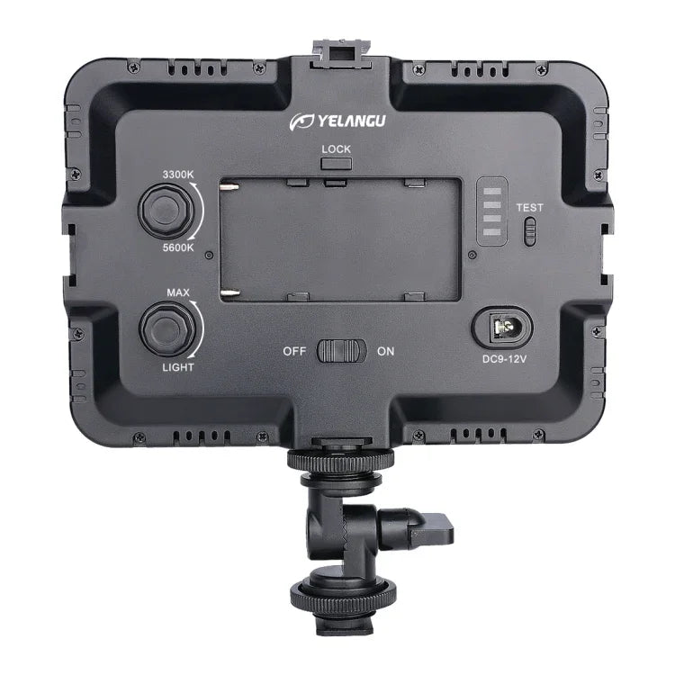YELANGU YLG0504B 204 LED 1000LM 3300-5600K Sans polariseur, éclairage de studio à intensité variable pour la vidéo et la photo, compatible avec les appareils photo reflex numériques Canon, Nikon et autres.