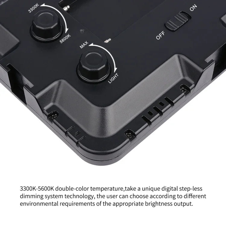 YELANGU YLG0504B 204 LED 1000LM 3300-5600K Sans polariseur, éclairage de studio à intensité variable pour la vidéo et la photo, compatible avec les appareils photo reflex numériques Canon, Nikon et autres.