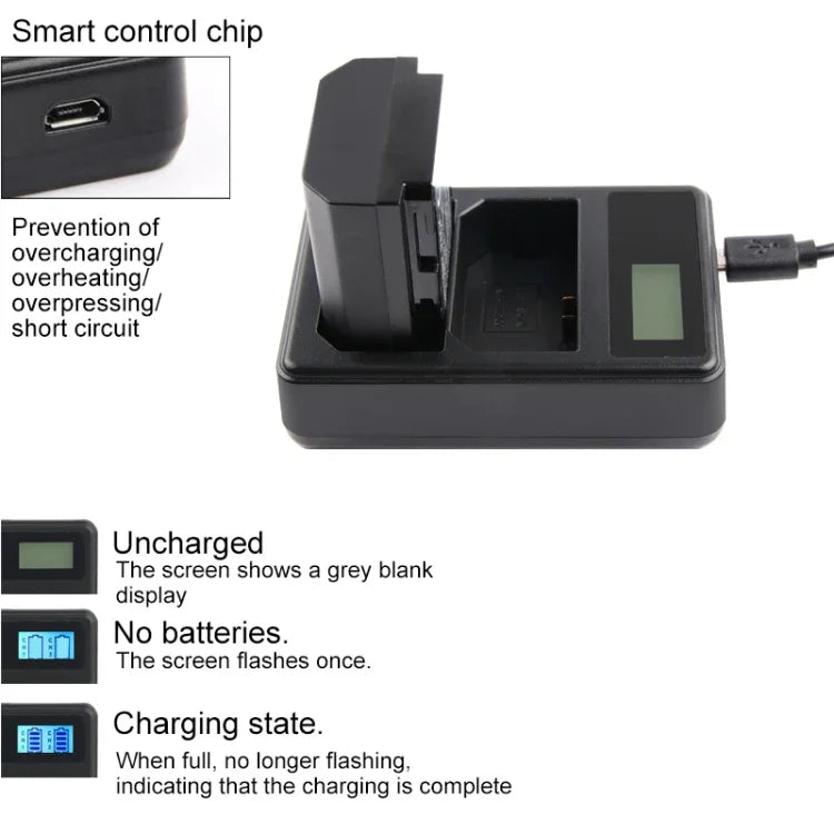 Chargeur de batterie double canal avec écran LCD numérique et port USB pour batterie Sony NP-FZ100, compatible avec Sony A9 (ILCE-9), double batterie NP-FZ100