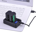 Chargeur de batterie double canal avec écran LCD numérique et port USB pour batterie Sony NP-FZ100, compatible avec Sony A9 (ILCE-9), double batterie NP-FZ100