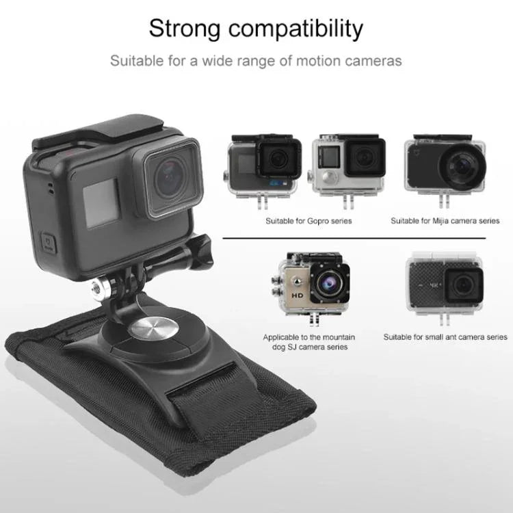 Support de sac à dos à bandoulière rotatif à 360 degrés avec sangle de fixation rapide pour GoPro, Insta360, DJI et autres caméras d'action
