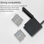 Boîtier de charge triple batterie RUIGPRO USB avec câble USB et indicateur LED pour GoPro HERO6/5