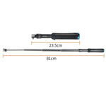 Trépied pliable et portable avec perche monopode pour selfies, compatible avec GoPro, Insta360, DJI et autres caméras d'action. Longueur : 23,5 à 81 cm. Marque : RUIGPRO.