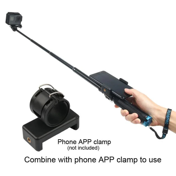 Trépied pliable et portable avec perche monopode pour selfies, compatible avec GoPro, Insta360, DJI et autres caméras d'action. Longueur : 23,5 à 81 cm. Marque : RUIGPRO.