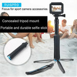 Trépied pliable et portable avec perche monopode pour selfies, compatible avec GoPro, Insta360, DJI et autres caméras d'action. Longueur : 23,5 à 81 cm. Marque : RUIGPRO.