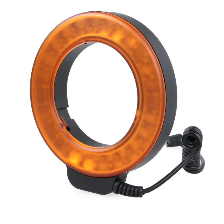 Lampe torche LED circulaire avec 48 LED et 6 bagues d'adaptation (49 mm/52 mm/55 mm/58 mm/62 mm/67 mm) pour objectif macro