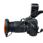 Lampe torche LED circulaire avec 48 LED et 6 bagues d'adaptation (49 mm/52 mm/55 mm/58 mm/62 mm/67 mm) pour objectif macro