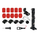 Kit de fixation adhésif multi-articulations pour casque de vélo avec boucle en J et vis, compatible avec GoPro, Insta360, DJI et autres caméras d'action.