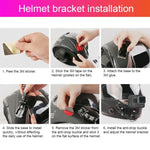 Kit de fixation adhésif multi-articulations pour casque de vélo avec boucle en J et vis, compatible avec GoPro, Insta360, DJI et autres caméras d'action.