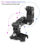Kit de fixation adhésif multi-articulations pour casque de vélo avec boucle en J et vis, compatible avec GoPro, Insta360, DJI et autres caméras d'action.