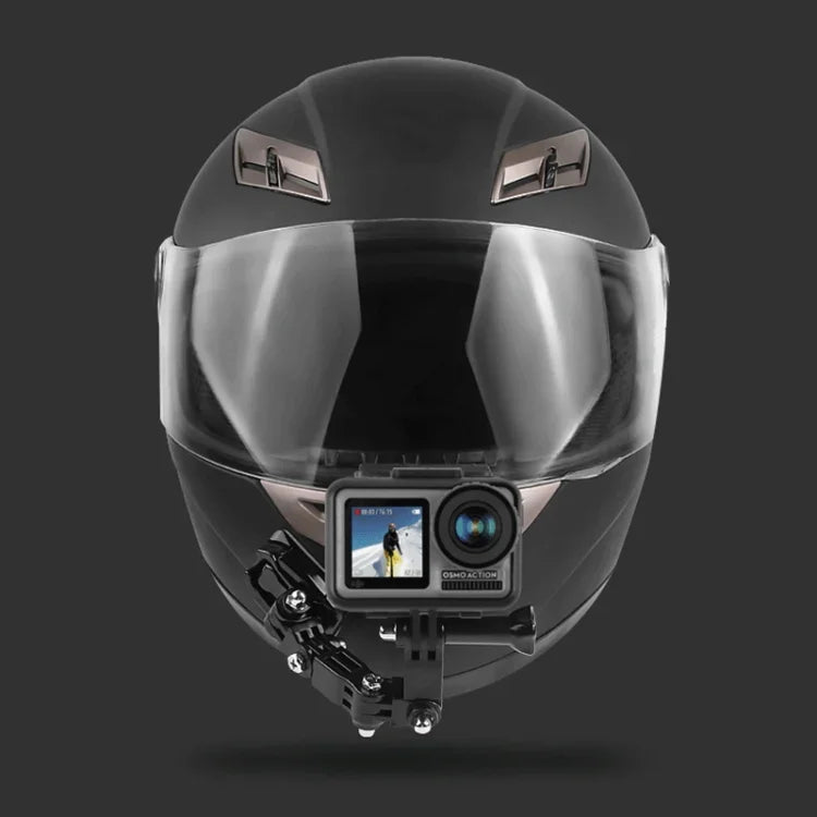 Kit de fixation adhésif multi-articulations pour casque de vélo avec boucle en J et vis, compatible avec GoPro, Insta360, DJI et autres caméras d'action.
