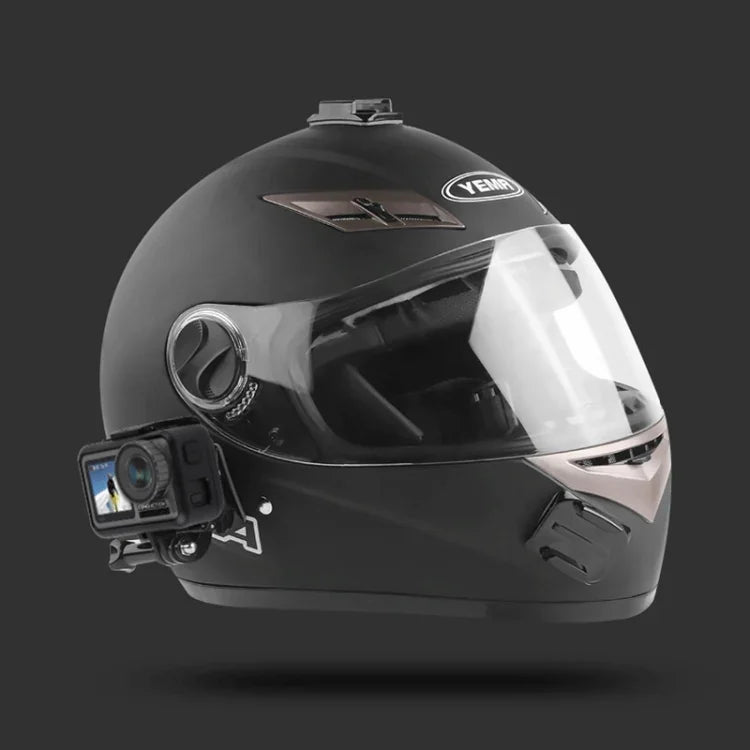 Kit de fixation adhésif multi-articulations pour casque de vélo avec boucle en J et vis, compatible avec GoPro, Insta360, DJI et autres caméras d'action.