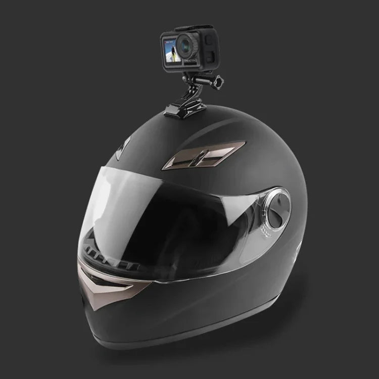Kit de fixation adhésif multi-articulations pour casque de vélo avec boucle en J et vis, compatible avec GoPro, Insta360, DJI et autres caméras d'action.