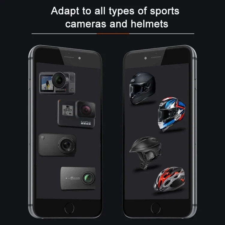 Kit de fixation adhésif multi-articulations pour casque de vélo avec boucle en J, adaptateur et vis, compatible avec GoPro, Insta360, DJI et autres caméras d'action.