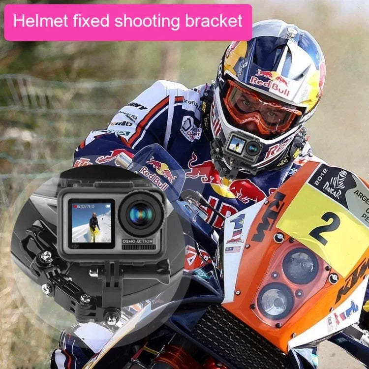 Kit de fixation adhésif multi-articulations pour casque de vélo avec boucle en J, adaptateur et vis, compatible avec GoPro, Insta360, DJI et autres caméras d'action.
