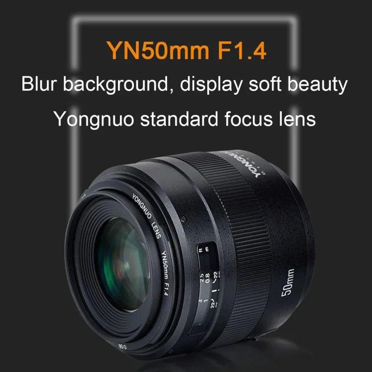 YONGNUO YN50MM F1.4C Objectif à grande ouverture F1.4 avec autofocus pour Canon, YN50mm F1.4C