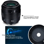 YONGNUO YN50MM F1.4C Objectif à grande ouverture F1.4 avec autofocus pour Canon, YN50mm F1.4C