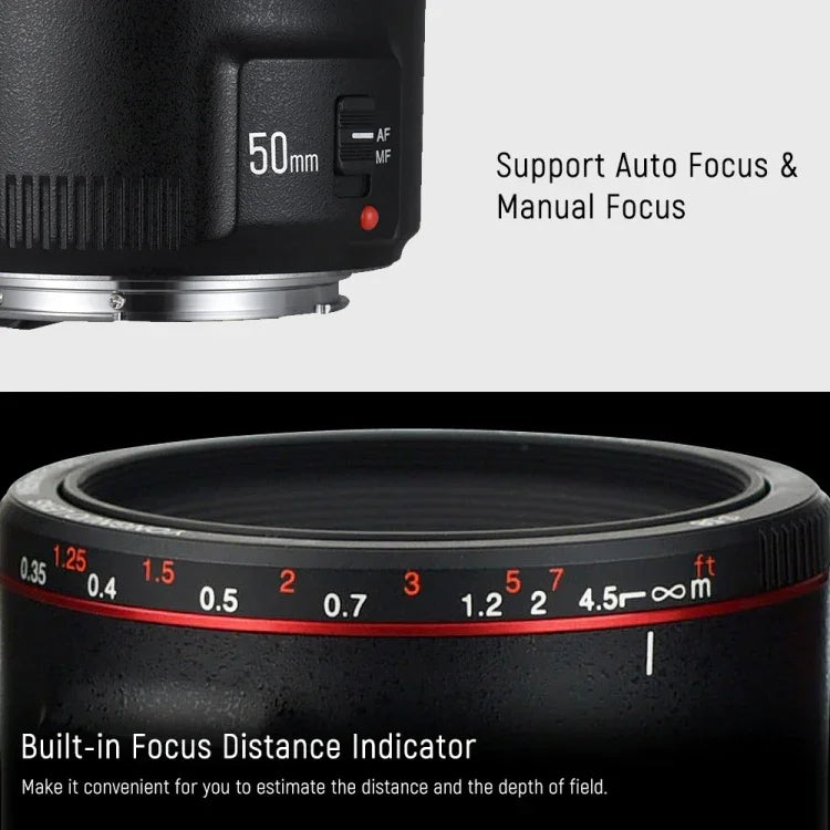 YONGNUO YN50MM F1.8C II Objectif à autofocus F1.8 pour monture Canon EF, nouvel objectif, YN50mm F1.8C II