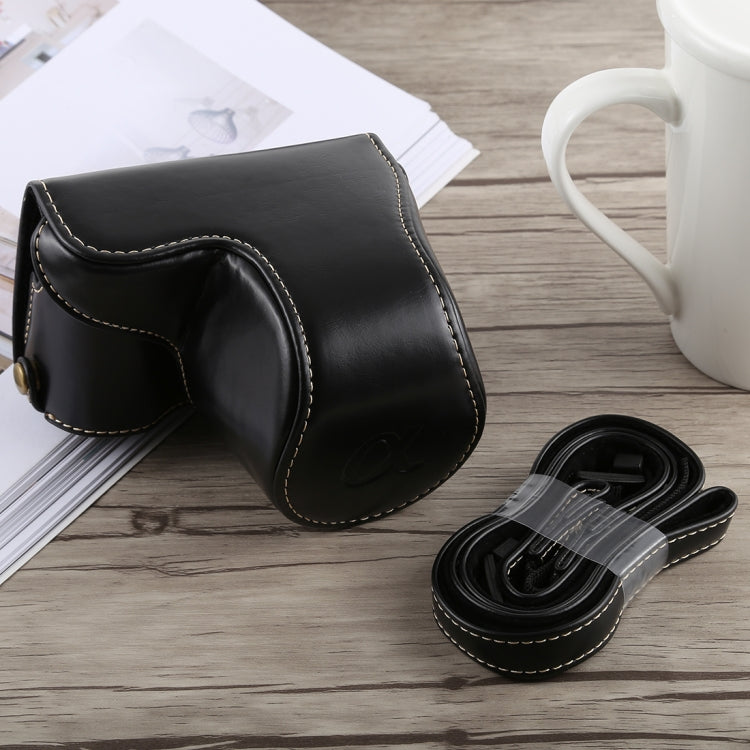Étui intégral en cuir PU avec bandoulière pour appareil photo Sony A5100