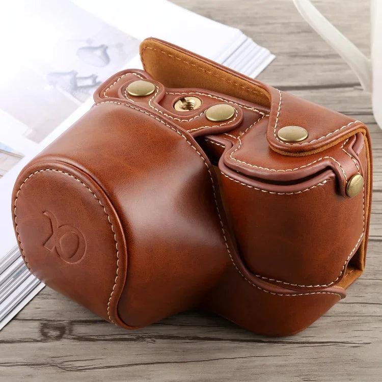 Étui intégral en cuir PU avec bandoulière pour appareil photo Sony A6300