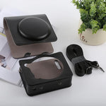Étui en cuir PU style rétro avec bandoulière pour appareil photo FUJIFILM instax SQUARE SQ6