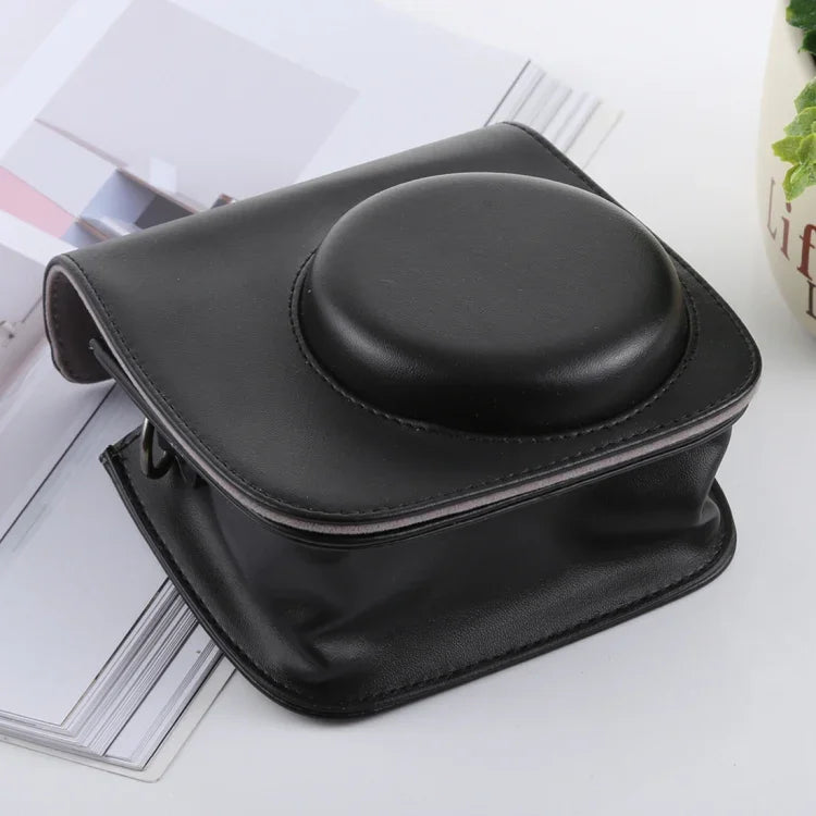 Étui en cuir PU style rétro avec bandoulière pour appareil photo FUJIFILM instax mini 9 / mini 8+ / mini 8, FUJI mini 9, FUJI mini 9