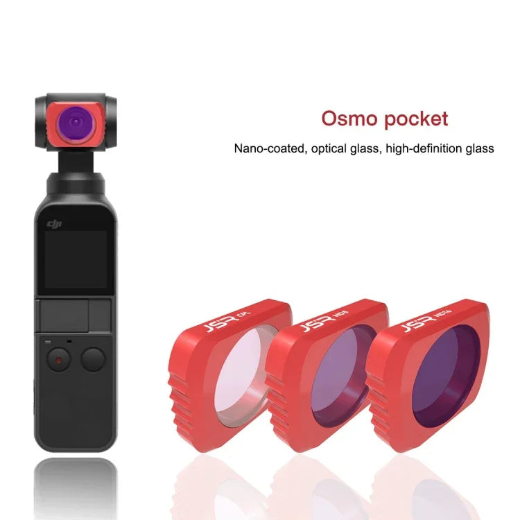 Filtre d'objectif 3 en 1 HD Slim CPL, CPL, ND8 et ND16 pour DJI OSMO Pocket, CPL+ND8+ND16