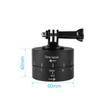 Adaptateur de tête de trépied stabilisateur à rotation automatique à 360 degrés pour GoPro, 60 minutes d'enregistrement en accéléré