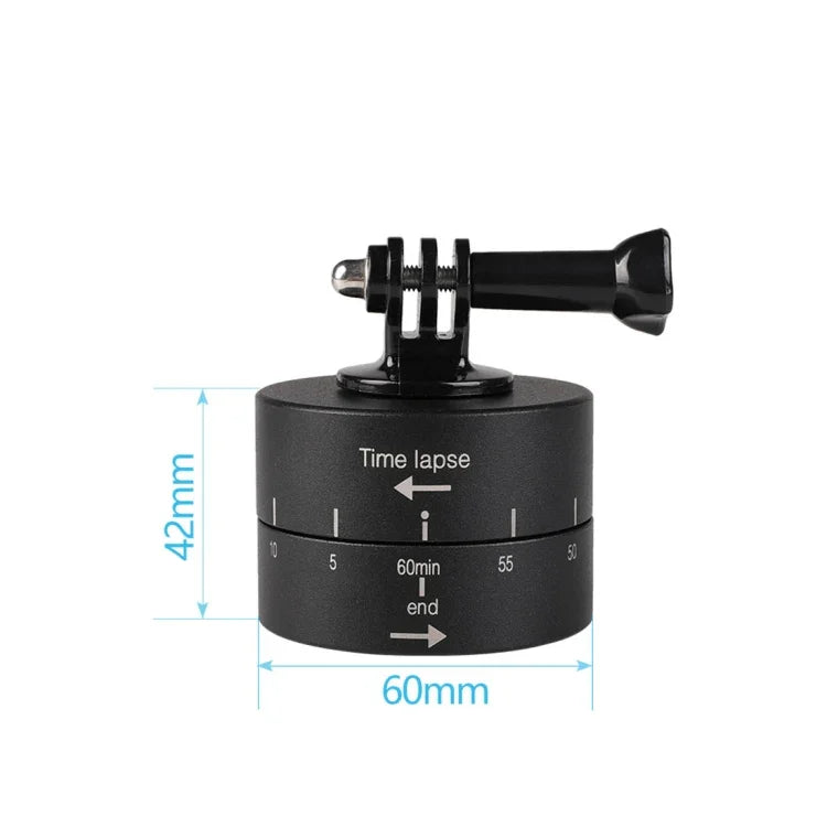 Adaptateur de tête de trépied stabilisateur à rotation automatique à 360 degrés pour GoPro, 60 minutes d'enregistrement en accéléré