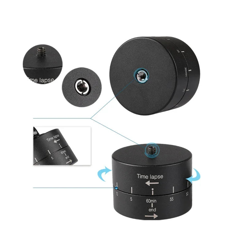 Adaptateur de tête de trépied stabilisateur à rotation automatique à 360 degrés pour GoPro, 60 minutes d'enregistrement en accéléré