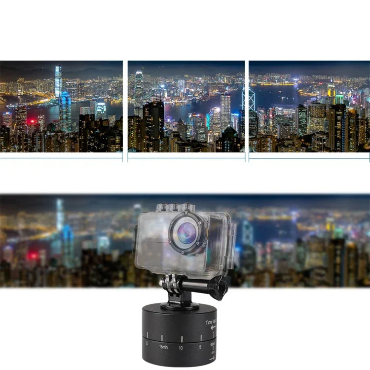 Adaptateur de tête de trépied stabilisateur à rotation automatique à 360 degrés pour GoPro, 60 minutes d'enregistrement en accéléré