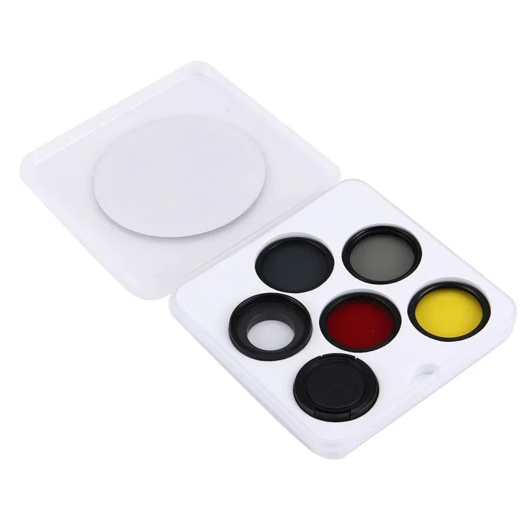 JUNESTAR Filtre d'objectif professionnel 7 en 1 37 mm (CPL + UV + ND4 + Rouge + Jaune + FLD / Violet) et capuchon de protection pour objectif pour caméra d'action GoPro HERO4 / 3+ / 3 Sport, 7 en 1