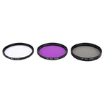 Filtre d'objectif professionnel JUNESTAR 3 en 1 58 mm (CPL + UV + FLD / Violet) pour caméras d'action GoPro et Xiaomi Xiaoyi Yi Sport, 3 en 1