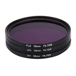 Filtre d'objectif professionnel JUNESTAR 3 en 1 58 mm (CPL + UV + FLD / Violet) pour caméras d'action GoPro et Xiaomi Xiaoyi Yi Sport, 3 en 1
